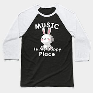 Rabbit Funny Music Baseball T-Shirt